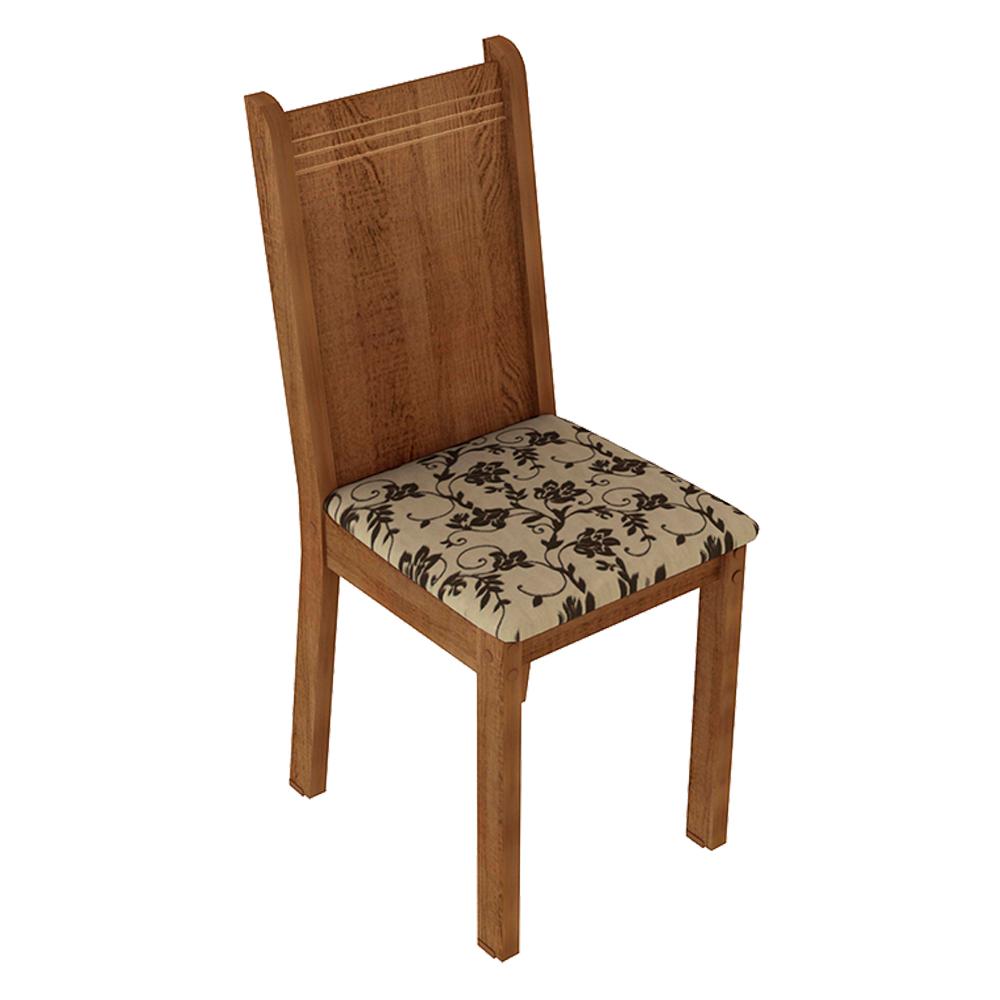 Kit 4 Cadeiras de Jantar 4290 Madesa Rustic/Bege Marrom