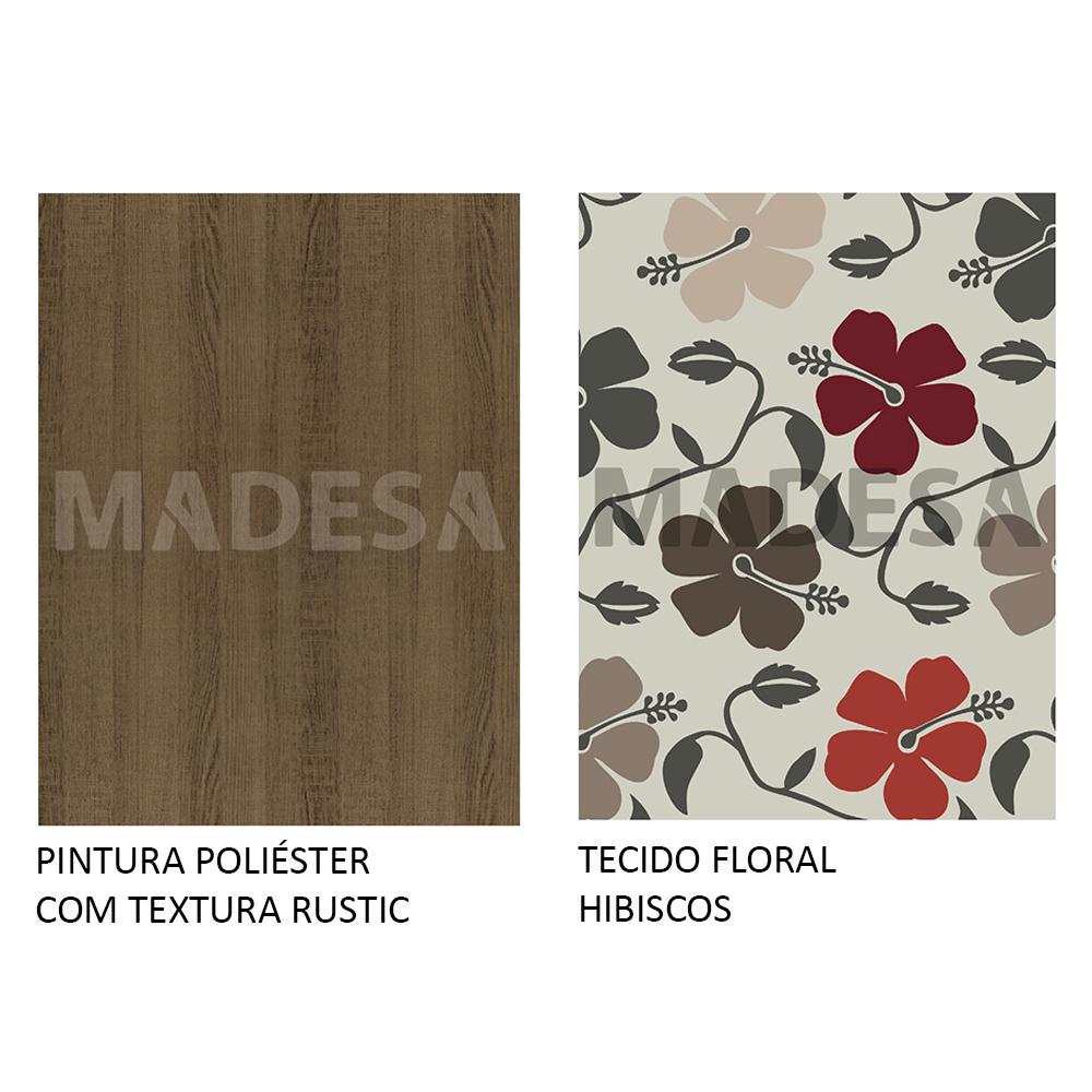Kit 4 Cadeiras de Jantar 4290 Madesa Rustic/Hibiscos