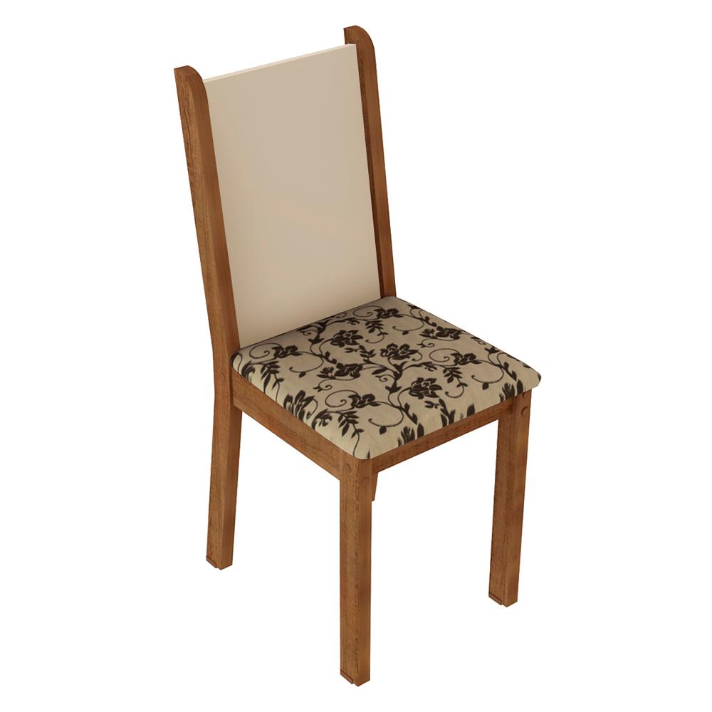 Kit 4 Cadeiras de Jantar 4291 Madesa Rustic/Crema/Bege Marrom