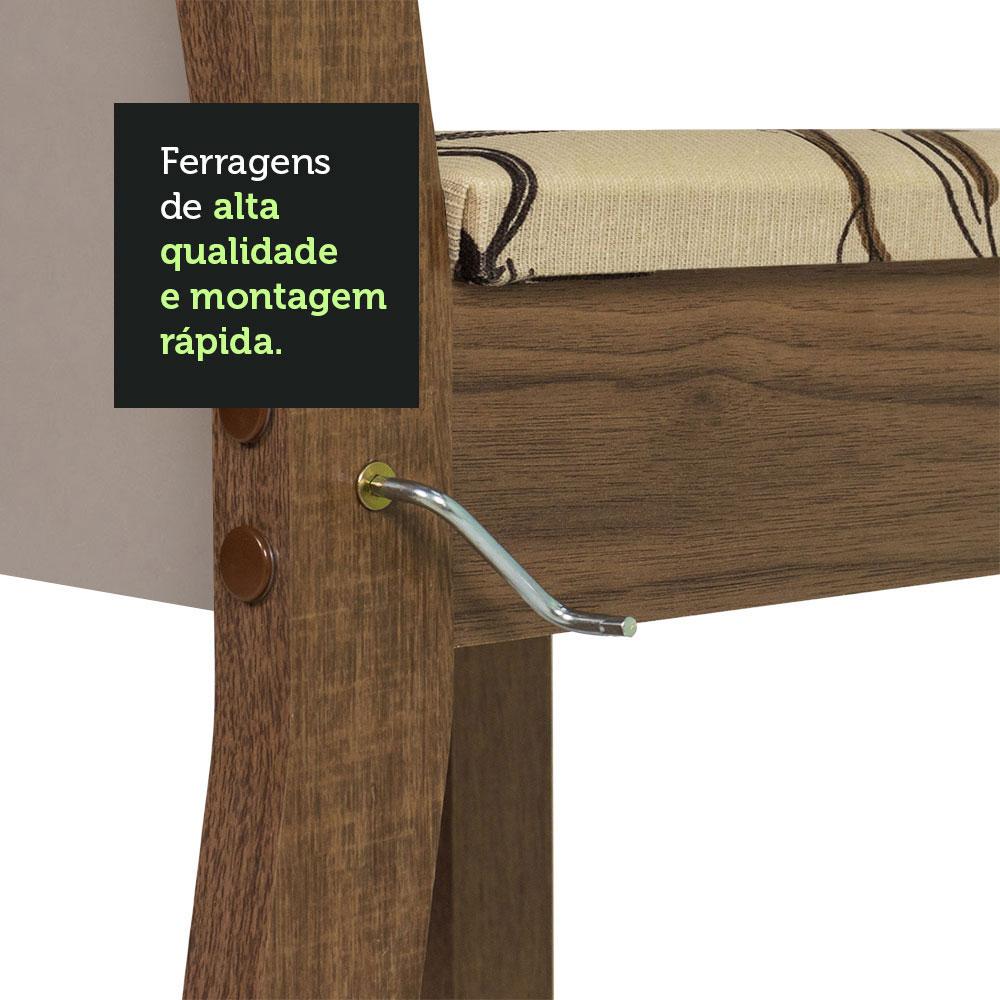 Kit 4 Cadeiras de Jantar 4291 Rustic/Crema/Lírio Bege Madesa