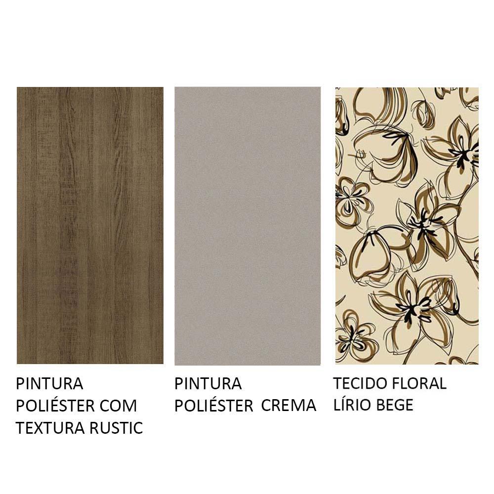 Kit 4 Cadeiras de Jantar 4291 Rustic/Crema/Lírio Bege Madesa