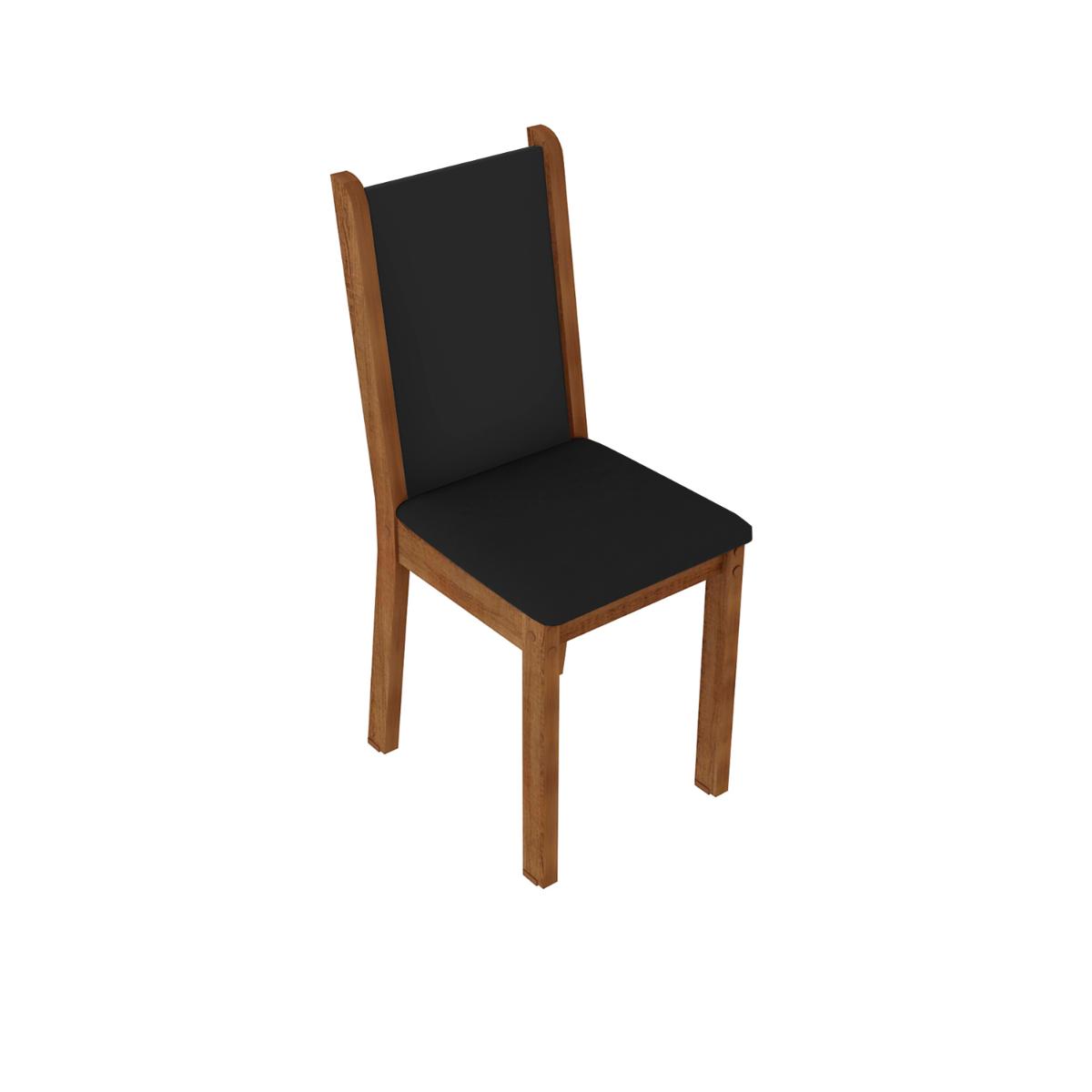 Kit 4 Cadeiras de Jantar 4291 Rustic/Preto Madesa