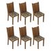 Kit 6 Cadeiras 4290 Madesa - Rustic/Bege Marrom