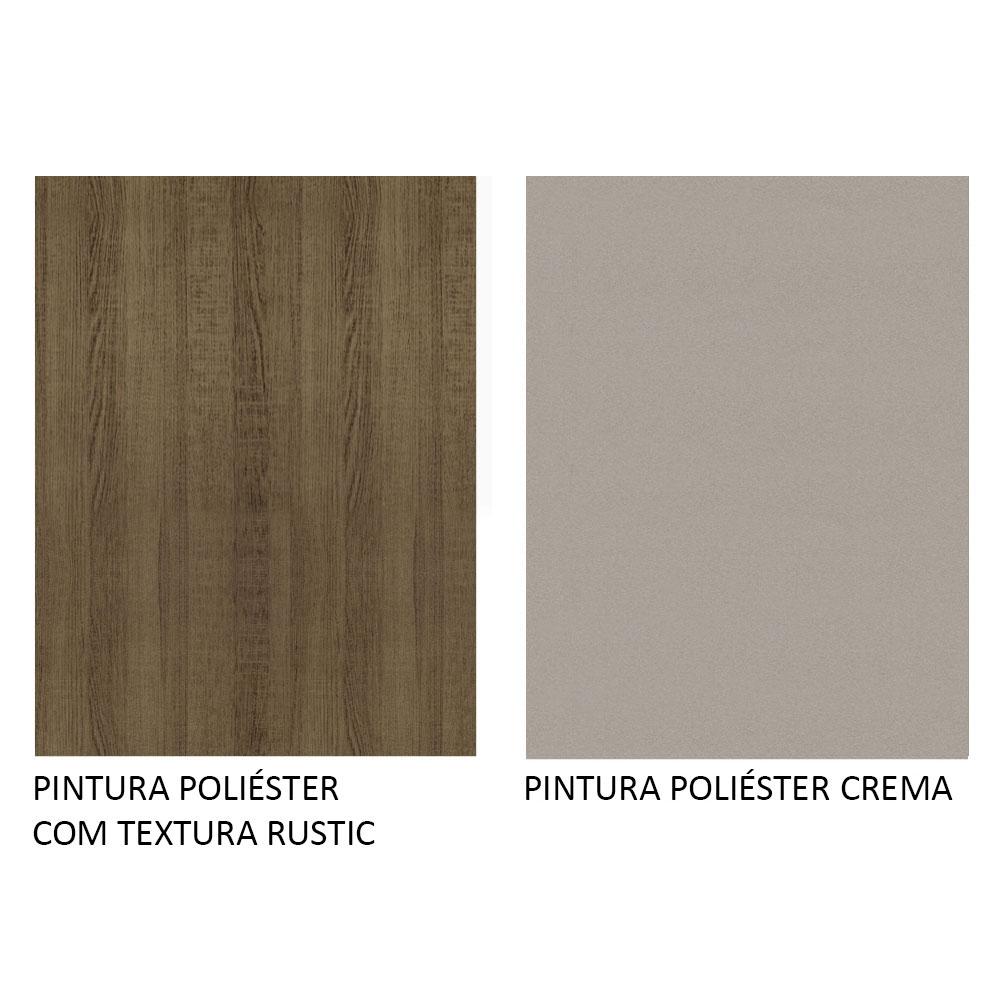 Kit 6 Cadeiras 4291 Madesa - Rustic/Crema/Bege Marrom