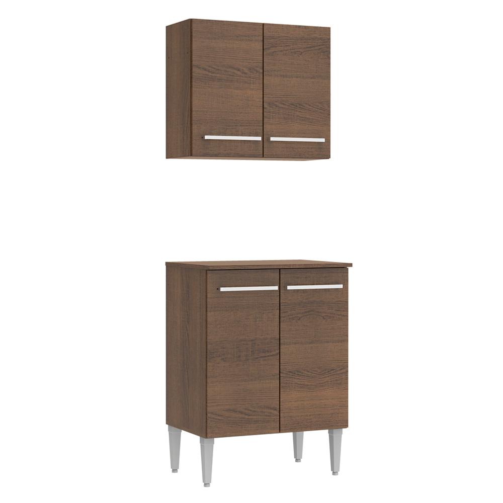 Kit Armário de Cozinha 4 Portas com Armário Aéreo e Balcão Emilly Madesa