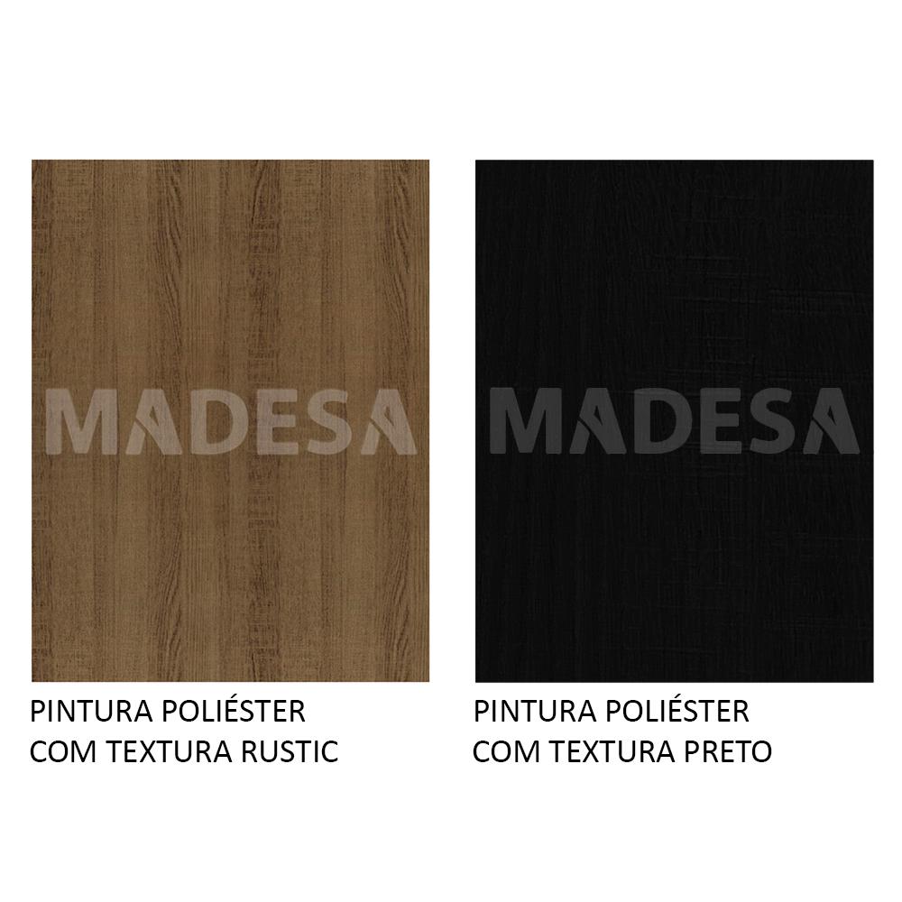 Kit Armário de Cozinha 4 Portas com Armário Aéreo e Balcão Rustic/Preto Emilly Madesa