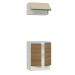 Kit Armário de Cozinha 60 cm 100% MDF 2 Portas e 1 Suspensa Com Tampo Branco/Rustic/Crema Smart Madesa
