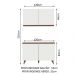 Kit Armário de Cozinha Aéreo e Balcão Gabinete de Pia 120 cm Branco Reims Madesa