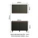 Kit Armário de Cozinha Aéreo e Balcão Gabinete de Pia 120 cm Preto Reims Madesa