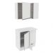 Kit Armário de Cozinha de Canto 100% MDF 2 Portas e Nicho Branco Smart Madesa