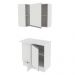 Kit Armário de Cozinha de Canto 100% MDF 2 Portas e Nicho Branco Smart Madesa