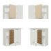 Kit Armário de Cozinha de Canto Reto 2 Portas e Nicho com Tampo 100% MDF Branco/Rustic/Crema Smart Madesa