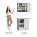 Kit Armário de Cozinha de Canto Reto 2 Portas e Nicho com Tampo 100% MDF Branco/Rustic/Crema Smart Madesa