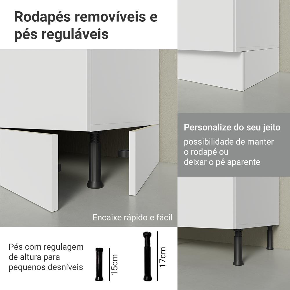 Kit Balcão + Cristaleira 60 cm Branco Smart 100% MDF Madesa