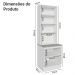 Kit Balcão + Cristaleira 70cm Branco Veludo Lux Madesa 01