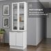 Kit Balcão + Cristaleira 70cm Branco Veludo Lux Madesa 01