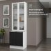 Kit Balcão + Cristaleira 70cm Branco/Preto Lux Madesa 01