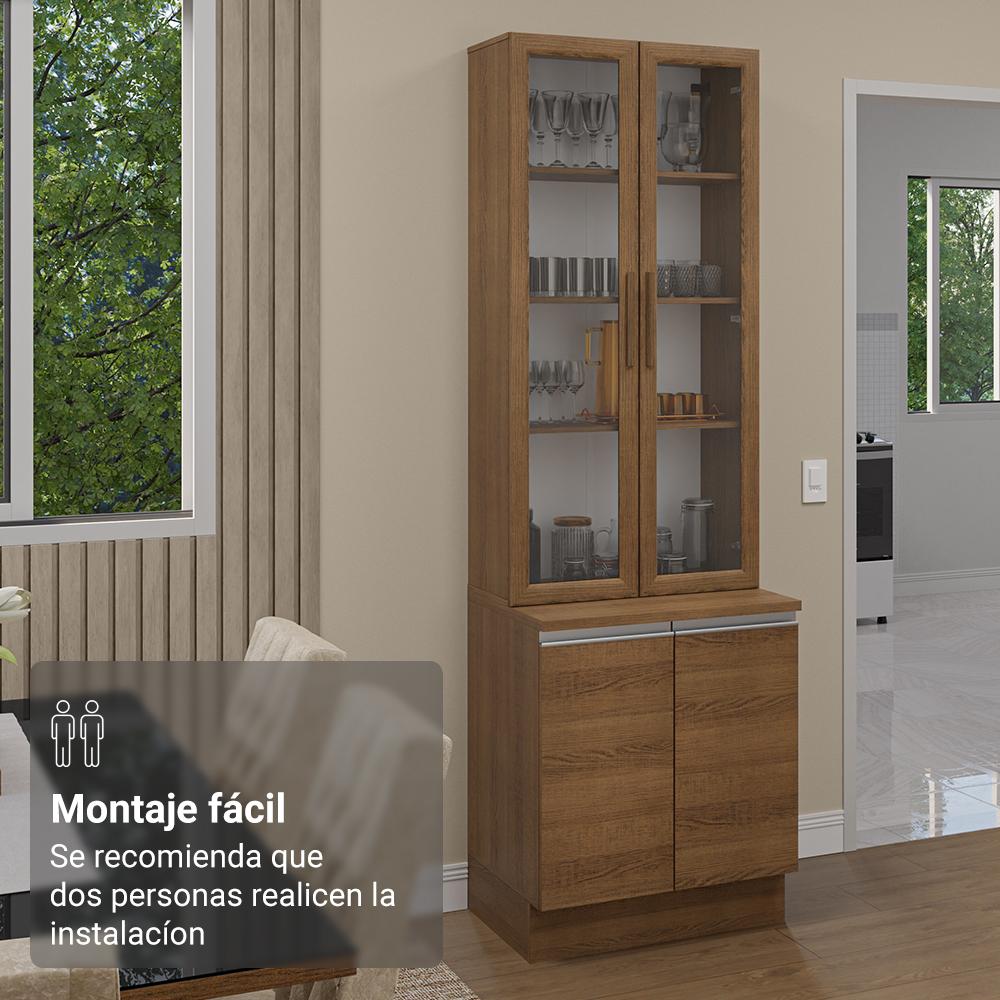 Kit Balcão + Cristaleira 70cm Rustic Glamy Madesa 01