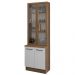 Kit Balcão + Cristaleira 70cm Rustic/Branco Agata Madesa 01