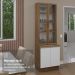 Kit Balcão + Cristaleira 70cm Rustic/Branco Glamy Madesa 01