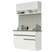 Kit Área De Serviço 120cm com Armário e Balcão Branco Madesa 01