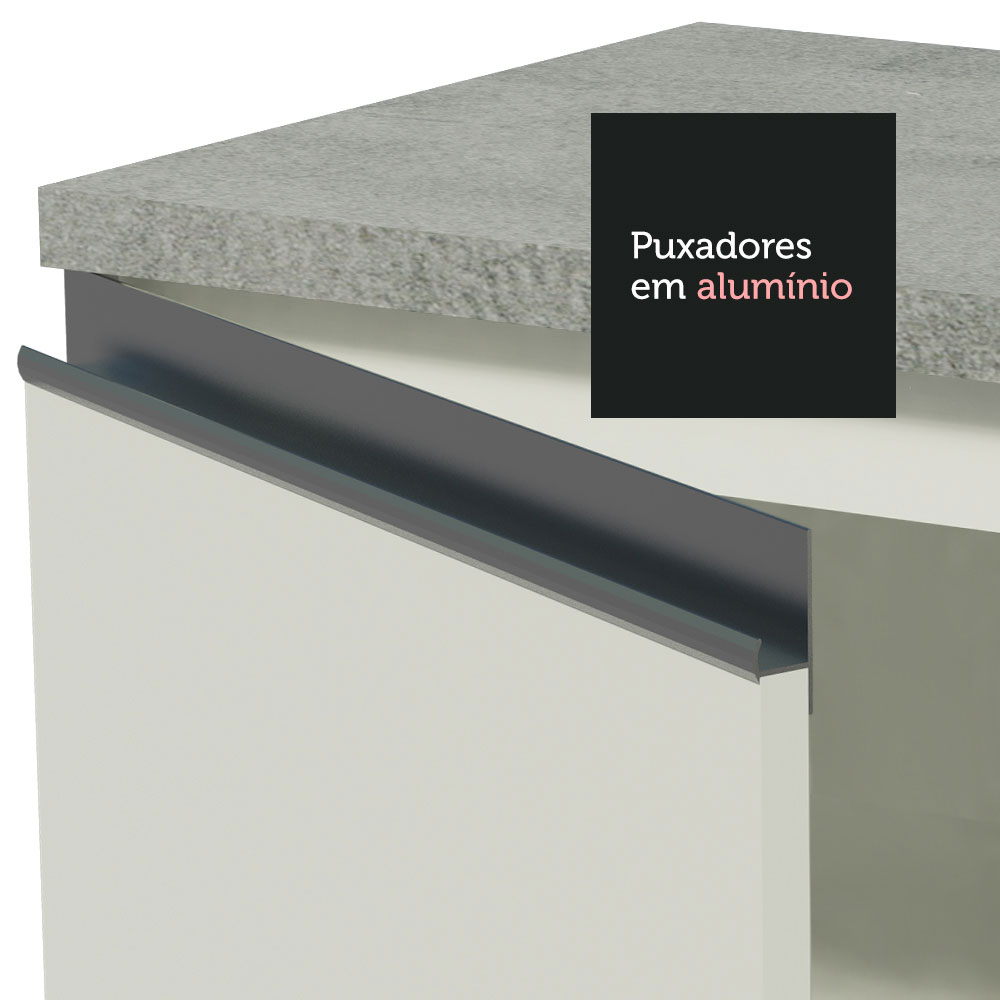 Kit Área De Serviço 120cm com Armário e Balcão Branco Madesa 01
