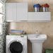 Kit Área De Serviço Madesa Acordes 100% MDF com 2 Armários Aéreos - Portas Branco Brilho
