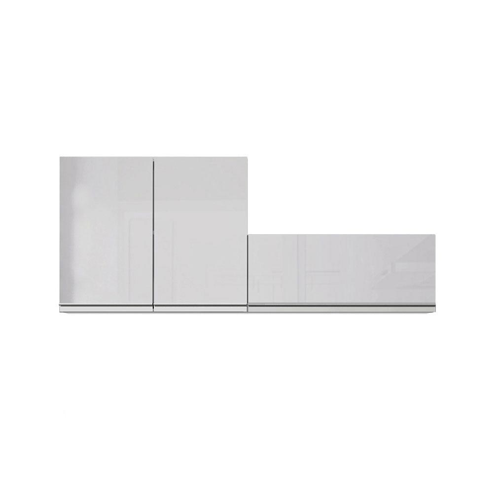 Kit Área De Serviço Madesa Acordes 100% MDF com 2 Armários Aéreos - Portas Branco Brilho