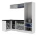 Kit Área De Serviço Madesa Acordes 100% MDF com Armário e Balcão de Canto - Portas Branco Brilho