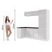 Kit Área De Serviço Madesa Acordes 100% MDF com Armário e Balcão de Canto - Portas Branco Brilho