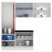 Kit Área De Serviço Madesa Acordes 100% MDF com Armário, Balcão e Torre - Portas Branco Brilhante