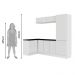 Kit Área De Serviço Madesa Acordes 100% MDF com Armário, Gaveteiro e Balcão de Canto - Portas Branco Brilho
