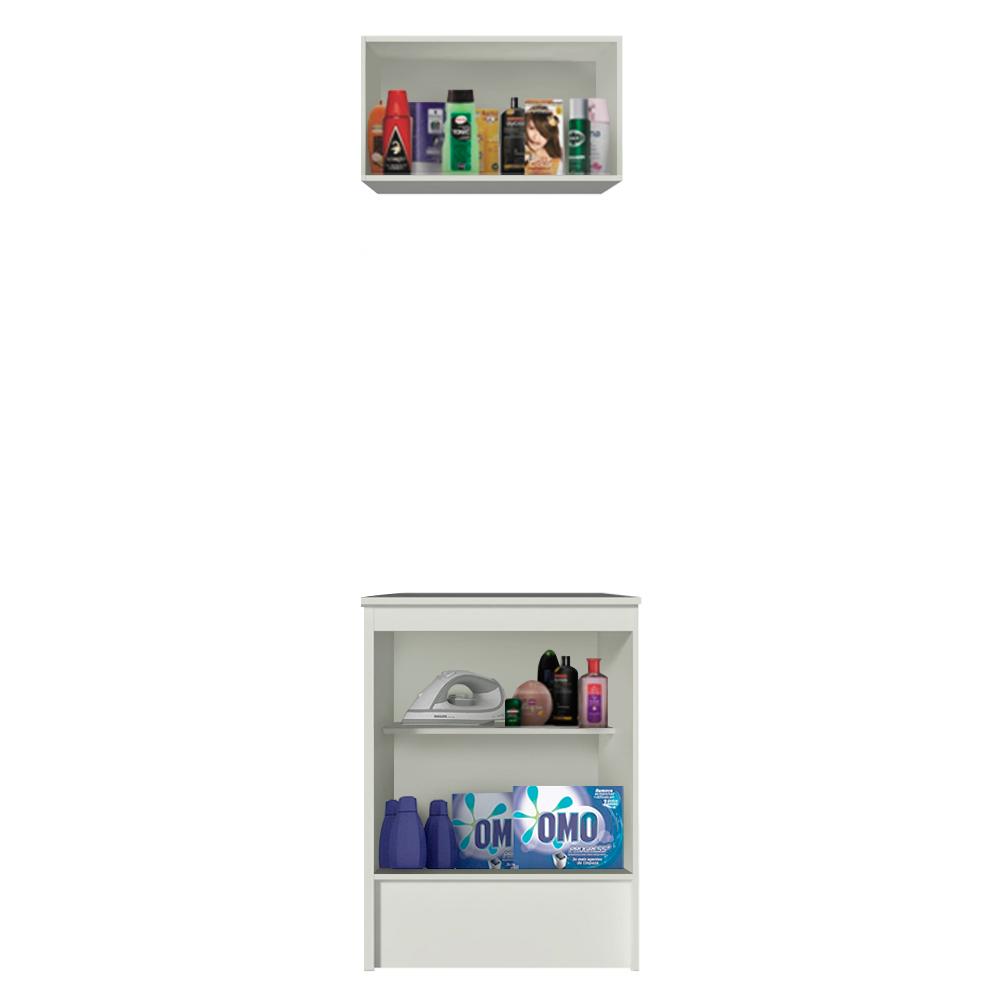 Kit Área de Serviço Madesa Topazio 60 cm com Armário e Balcão