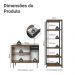 Kit Cozinha Balcão Gabinete 3 Portas 1 Gaveta e Armário Cozinha Despensa 5 Prateleiras Preto/Rustic