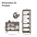 Kit Cozinha Balcão Gabinete 3 Portas 1 Gaveta e Armário Cozinha Despensa 5 Prateleiras Rustic/Preto