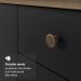 Kit Cozinha Balcão Gabinete 3 Portas 2 Gavetas e Armário Cozinha Despensa 5 Prateleiras Preto/Rustic