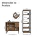 Kit Cozinha Balcão Gabinete 3 Portas 2 Gavetas e Armário Cozinha Despensa 5 Prateleiras Rustic/Preto