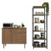 Kit Cozinha Balcão Gabinete 3 Portas 2 Gavetas e Armário Cozinha Despensa 5 Prateleiras Rustic/Preto