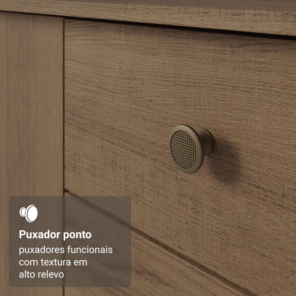 Kit Cozinha Balcão Gabinete 3 Portas 2 Gavetas e Armário Cozinha Despensa 5 Prateleiras Rustic/Preto