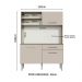 Kit Cozinha Compacta 120cm Rustic/Crema Life Madesa
