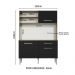 Kit Cozinha Compacta 120cm Rustic/Preto Life Madesa