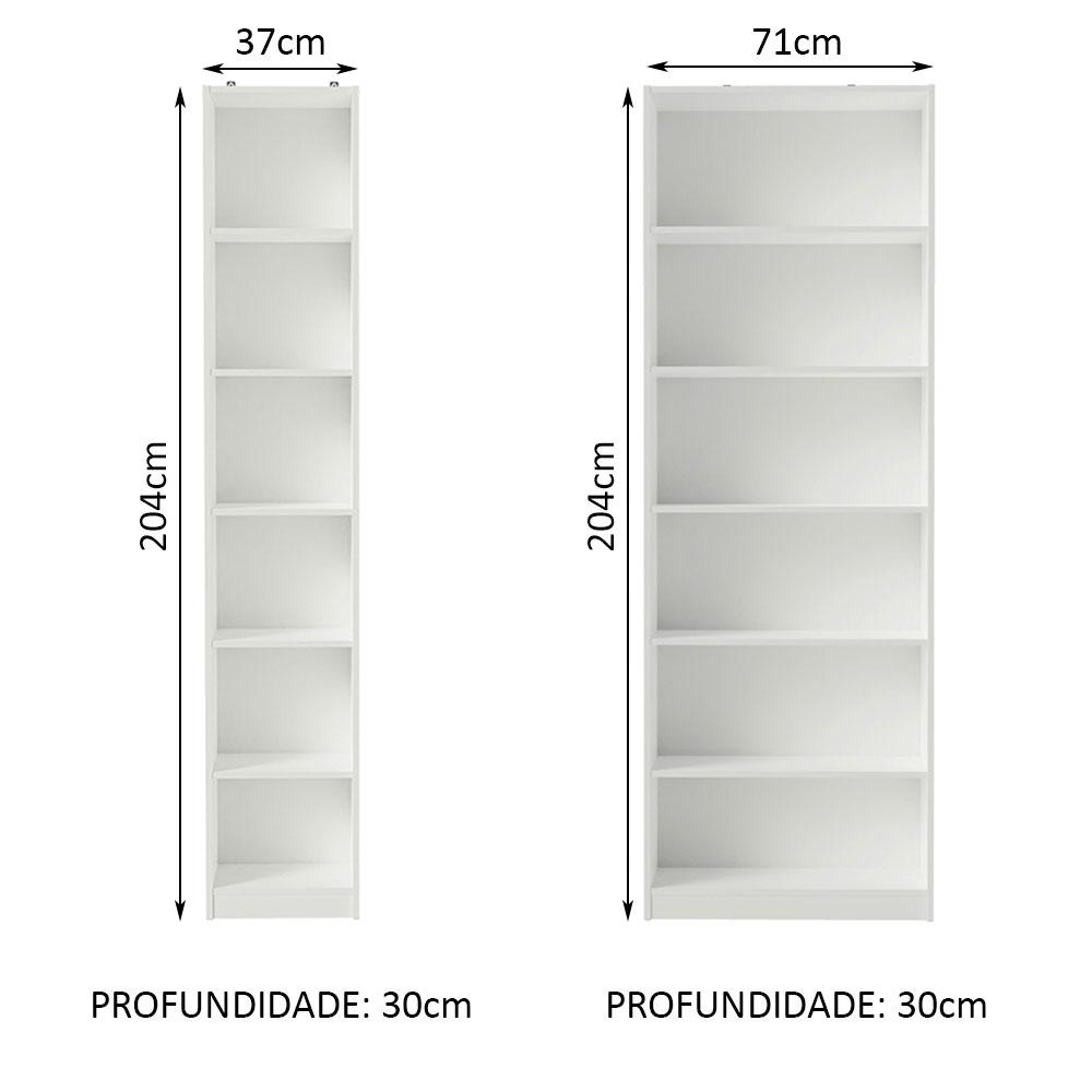 Kit Madesa Estante Livreiro 6908 + Estante Livreiro 6906 - Branco