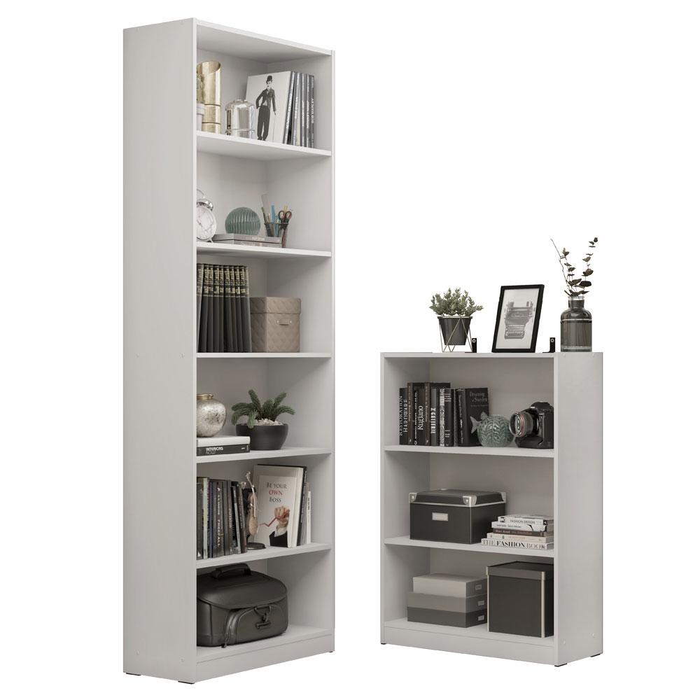 Kit Madesa Estante Livreiro 6908 + Estante Livreiro 6907 - Branco