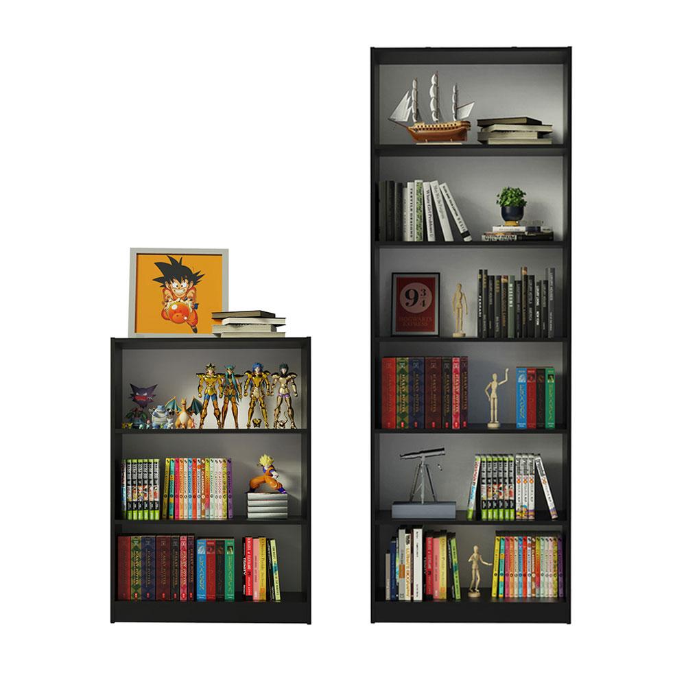 Kit Madesa Estante Livreiro 6908 + Estante Livreiro 6907 - Preto