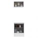 Kit Madesa Topazio 60 cm 2 Portas com Armário Aéreo e Balcão - Branco/Preto