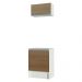 Kit Madesa Topazio 60 cm 2 Portas com Armário Aéreo e Balcão - Branco/Rustic