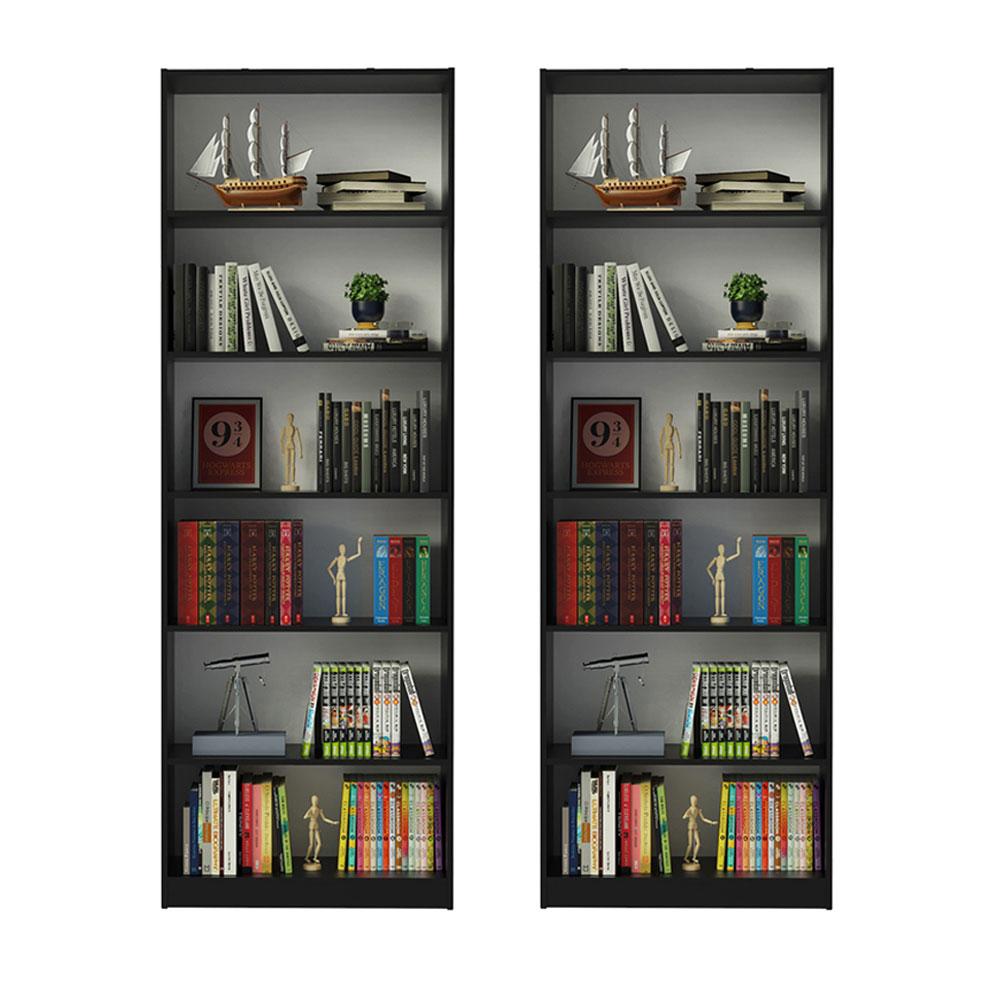 Kit Madesa com 2 Estantes Livreiro 6908 - Preto