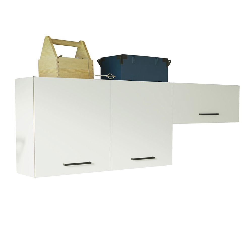 Kit com 2 Armários Aéreos Multiuso 3 Portas Branco Agata Madesa