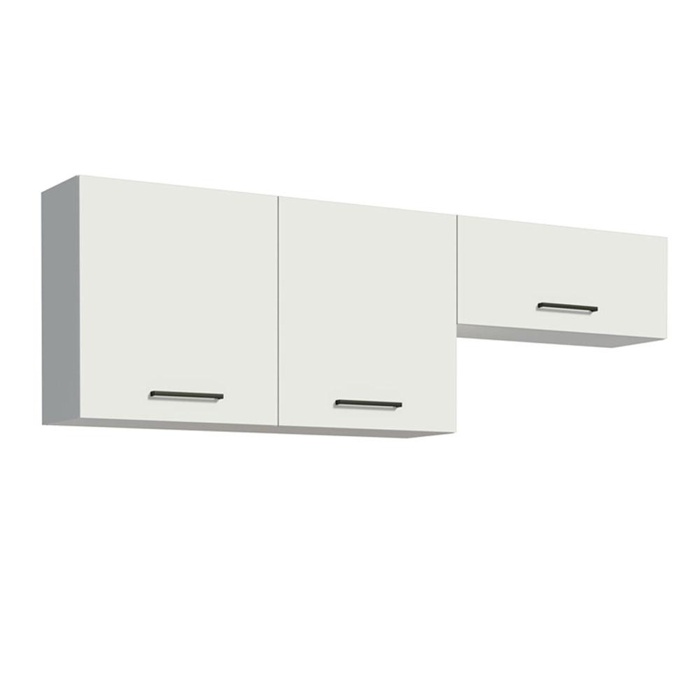 Kit com 2 Armários Aéreos Multiuso 3 Portas Branco Agata Madesa