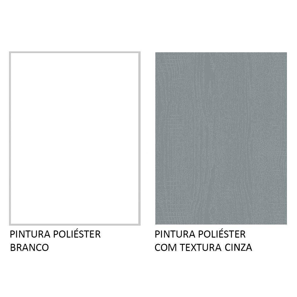 Kit com 2 Armários Aéreos Multiuso 3 Portas Branco/Cinza Agata Madesa